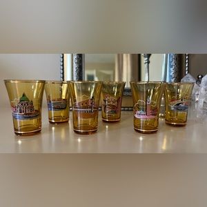 Vintage Venezia City Scenery-Shot Glasses -Set of Six-Venice Souvenir Barware